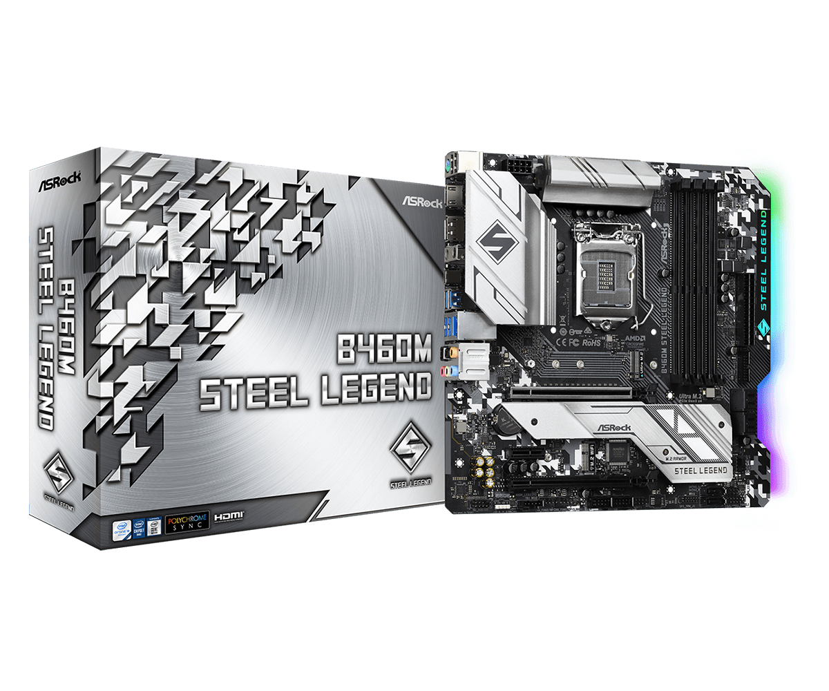 Материнская плата ASRock B460M STEEL LEGEND (s1200, mATX) RTL