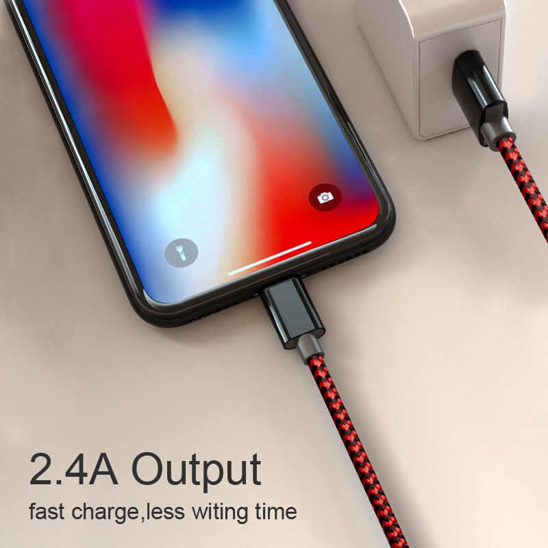 Кабель USB 2.0 Am - Lightning 2.0m (нейлоновая оплетка, black-blue) GUSGU