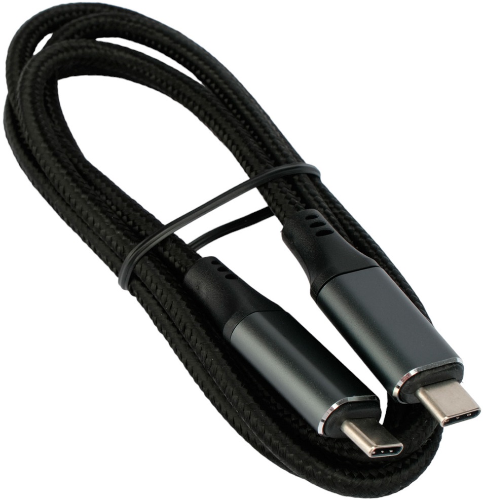 Кабель USB 4.0 Type-C - Type-C 1.0m (CC-USB4-CMCM-BR-1M, медь, 5A, 240W, подходит для ноутбуков, быстрая зарядка, QC4.0, PD3.1, нейлоновая оплётка, black) Cablexpert