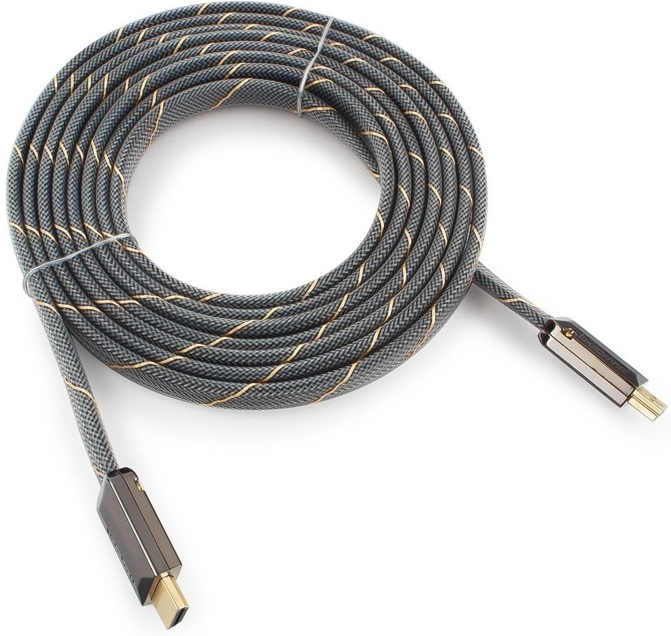 Кабель HDMI (m) - HDMI (m) 3.0m (CC-P-HDMI04-3M, серия Platinum, 4K, ver.2.0, плоский, с позолоченными контактами, тканевая оплётка, silver) Cablexpert