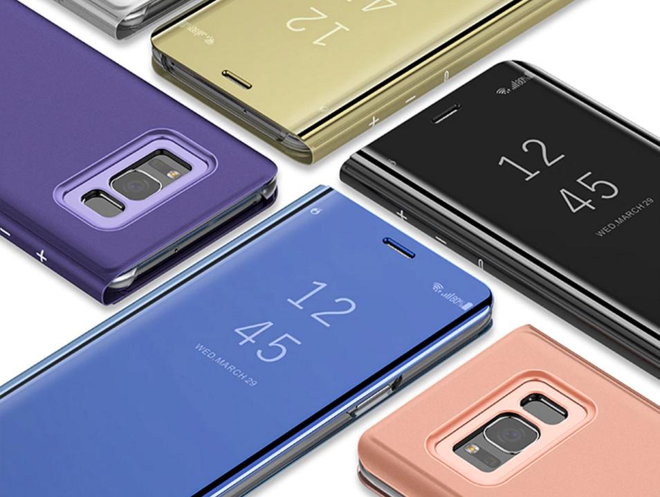 Чехол клип-кейс 160260 (для Samsung Galaxy A8 (2018), leather mirror, black)