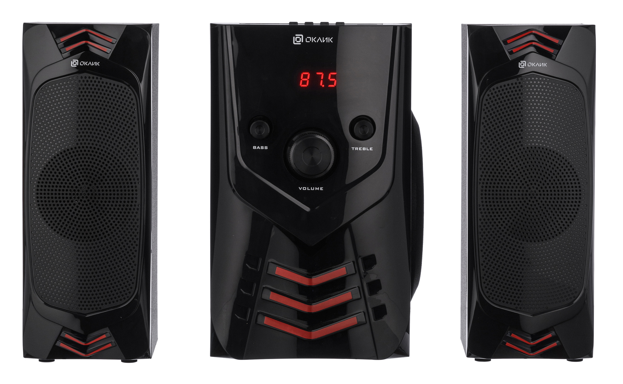 Колонки Oklick OK-432 (25W, Bluetooth 4.2, ПДУ, AUX, FM, USB, SD, black)