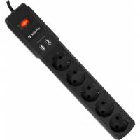 Сетевой фильтр Defender DFS 453 (5 розеток., 3.0 метра, 2 USB порта 1000mA, black) RTL
