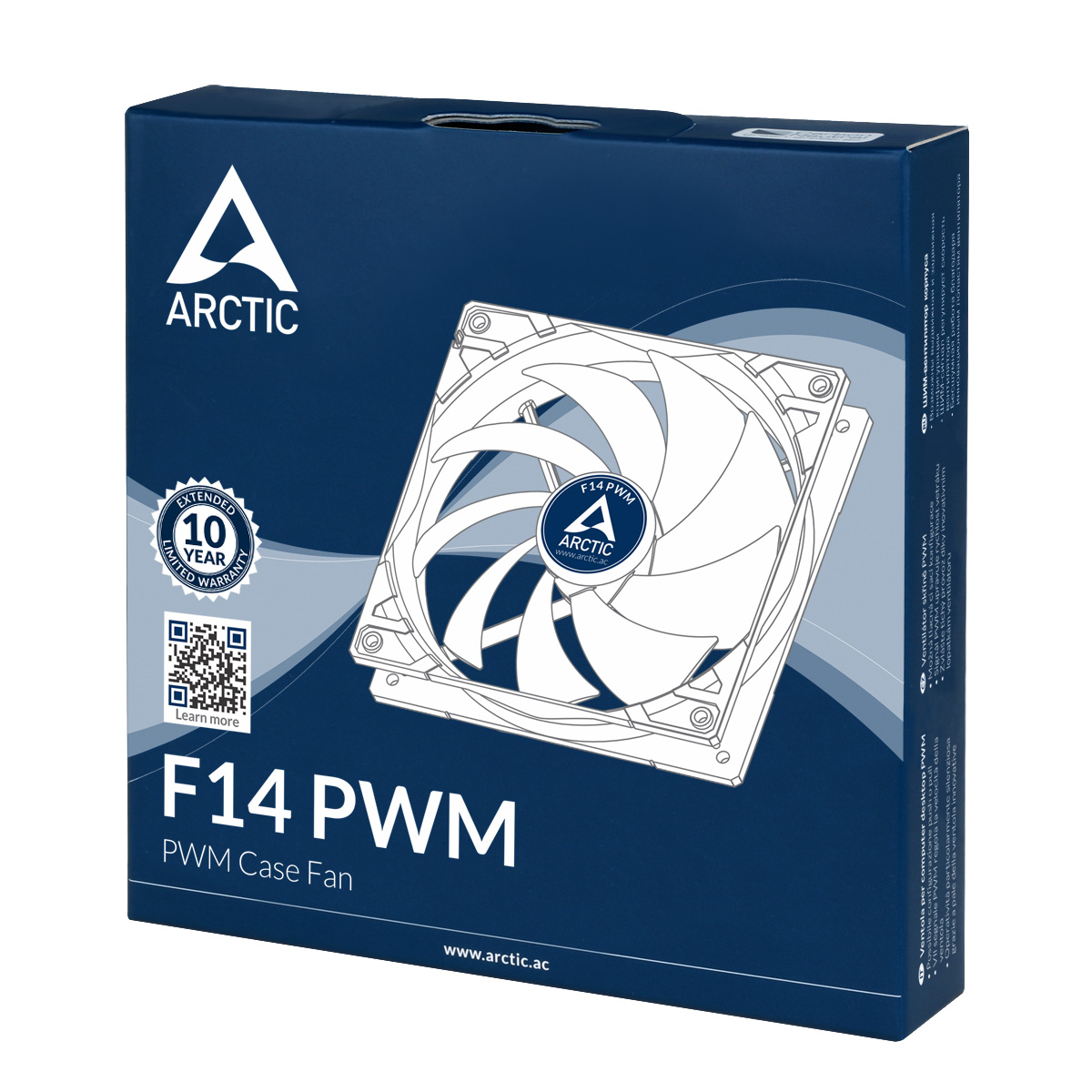 Вентилятор ARCTIC F14 PWM (140x140x27mm, FDB, 600-1350rpm, 4pin, PWM, black-white) RTL