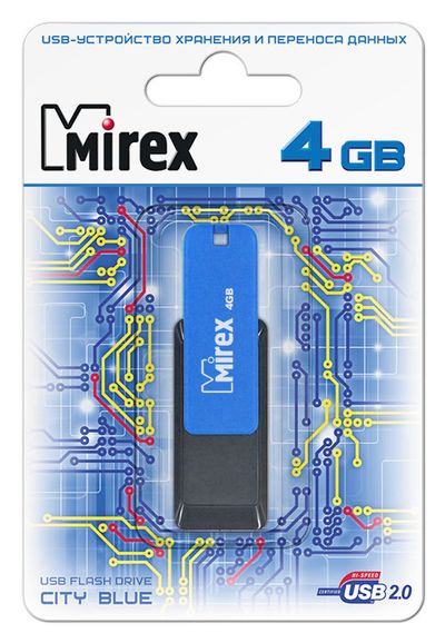 Флеш накопитель USB 2.0 4Gb Mirex City (blue)