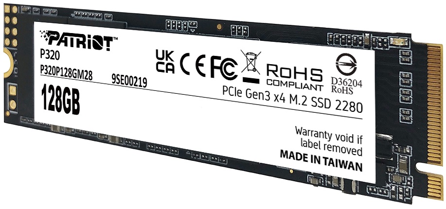 Накопитель SSD M.2 (2280) 128Gb Patriot P320 (P320P128GM28, 1600/1000Mbs, PCI-E Gen3 x4, NVMe 1.3)