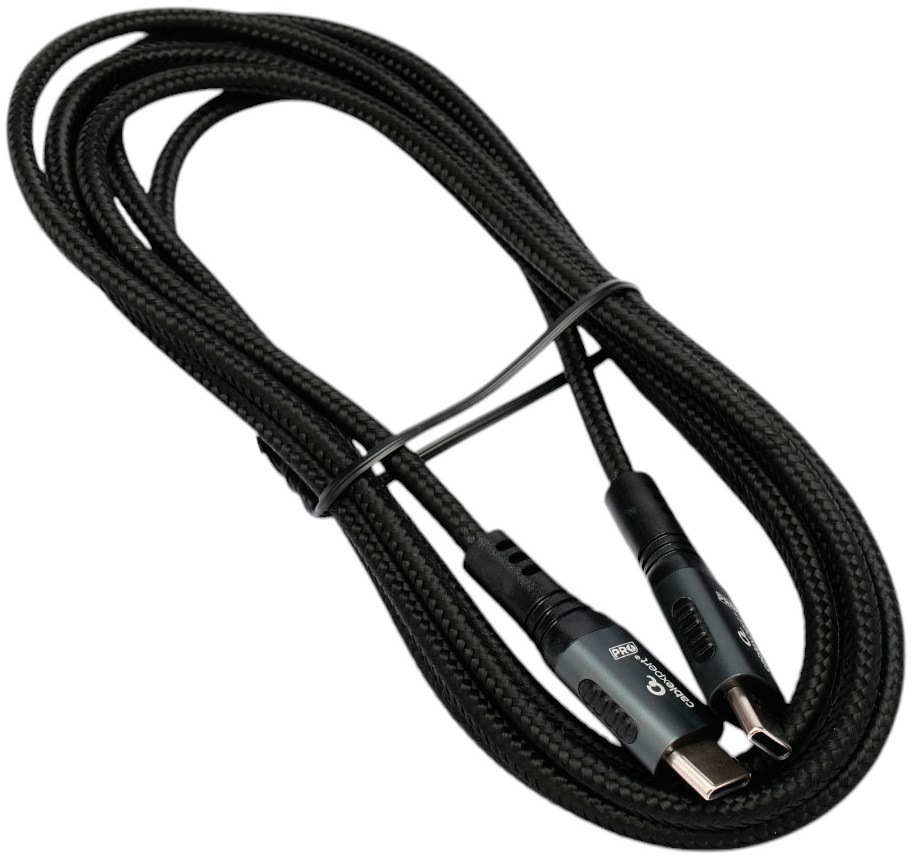 Кабель Type-C --> Type-C 2.0m (ССP-USB2.0-240W-2M, 5A, 240W, медь, быстрая зарядка, QC4.0, PD3.1, нейлоновая оплётка, black) Cablexpert