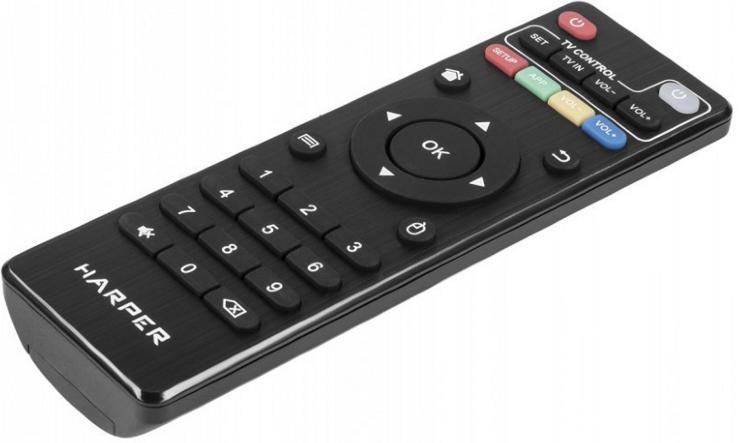 SMART TV Box HARPER ABX-110 (Quad-Core 2.0 GHz, Android 7.1, 1Gb, 8Gb, 4K Ready, Ethernet, Wi-Fi, HDMI 2.0, AV, 2xUSB, microSD, пульт ДУ, black)