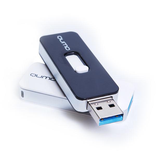 Флеш накопитель USB 3.0 16Gb QUMO Slider (QM16GUD3-SLD 01-w&b, white-black)