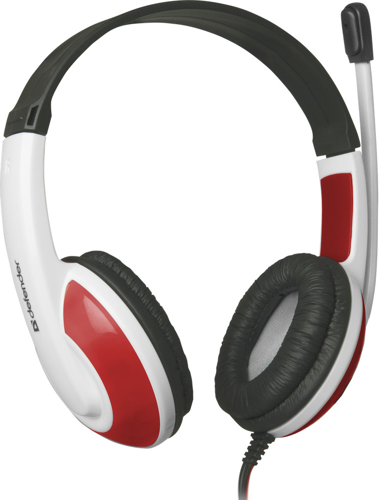 Наушники Defender Warhead G-120 (накладные закрытые, c микрофоном, игровые, 2m, промо-код "War Thunder", red-white)