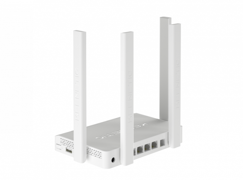 Роутер Keenetic Duo (KN-2110) (Ethernet/ADSL, 300/867Mbps, 2.4/5GHz, 4 port, 100Mbps, 4 внешние несъёмные антенны 5dBi, USB, USB Printer/FTP Server/3G/4G/LTE, grey-white)