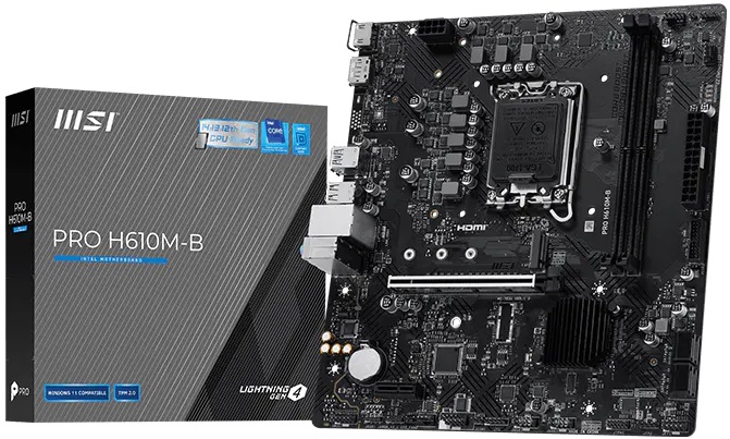 Материнская плата MSI PRO H610M-B (s1700, DDR5, mATX) RTL