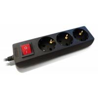 Сетевой фильтр PC PET (3 розетки, 3 м, черный, AP02001K-3-BK) OEM
