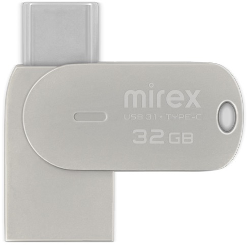 Флеш накопитель USB 3.1 32Gb Mirex BOLERO (USB 3.1 + USB Type-C, OTG, silver)