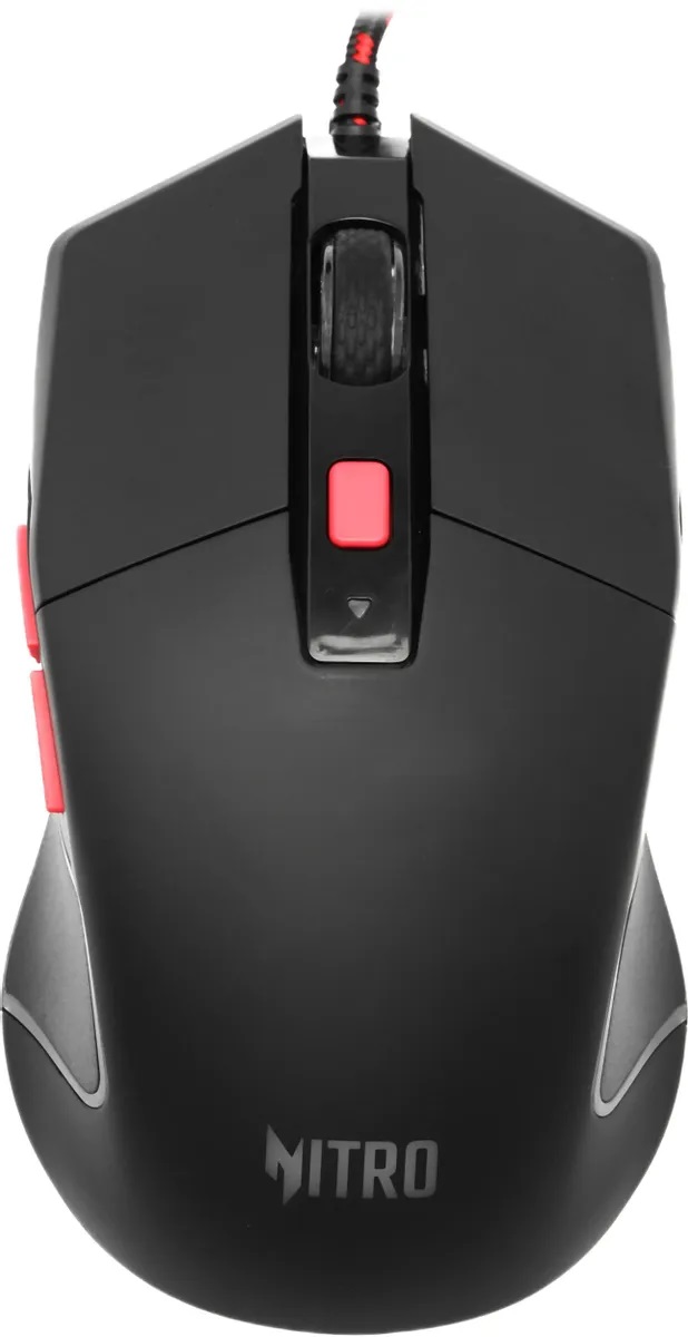 Мышь Acer Nitro OMW301 (ZL.MCECC.024) (USB, optical, 7200dpi, игровая, RGB подсветка, soft-touch, 1.8m, black)