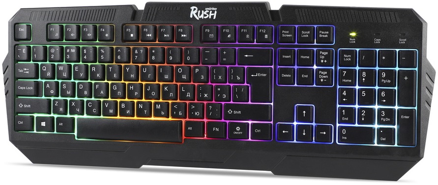 Клавиатура Smartbuy RUSH (SBK-330G-K, USB, радужная подсветка, игровая, мультимедийная, black)