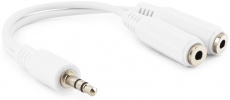 Разветвитель 3.5 Jack (m) - 2x 3.5 Jack (f) (CCA-415W, 0.1m, white) Cablexpert