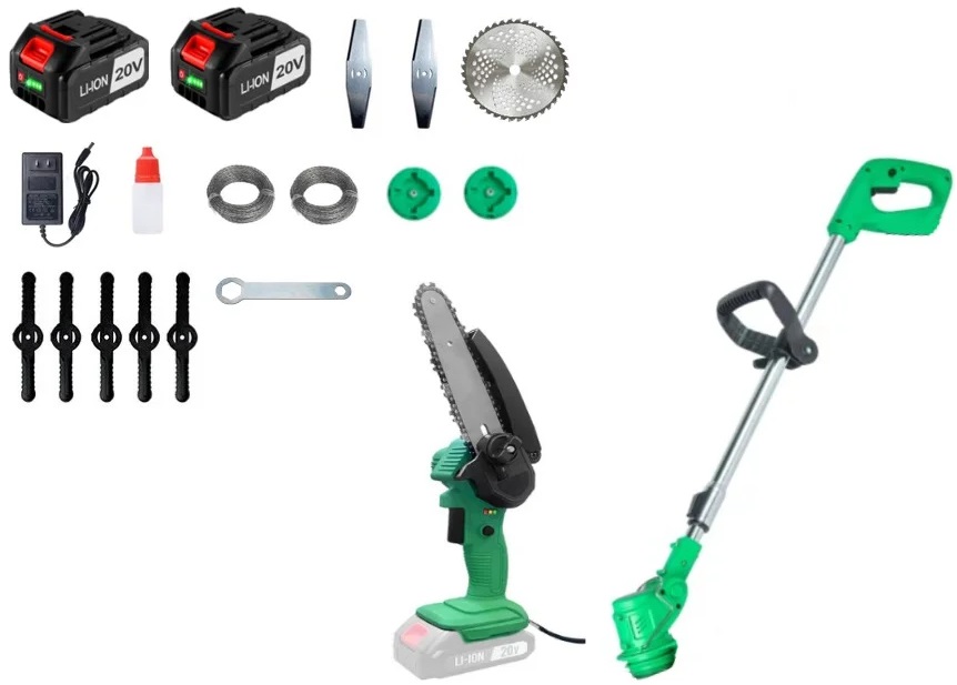 Набор аккумуляторного инструмента ZITREK (082-2020) (GreenCut 20 + GreenSaw 20 Extra Power, аккумулятор 2шт. - Li-Ion, 20V, 2.0 Ач)