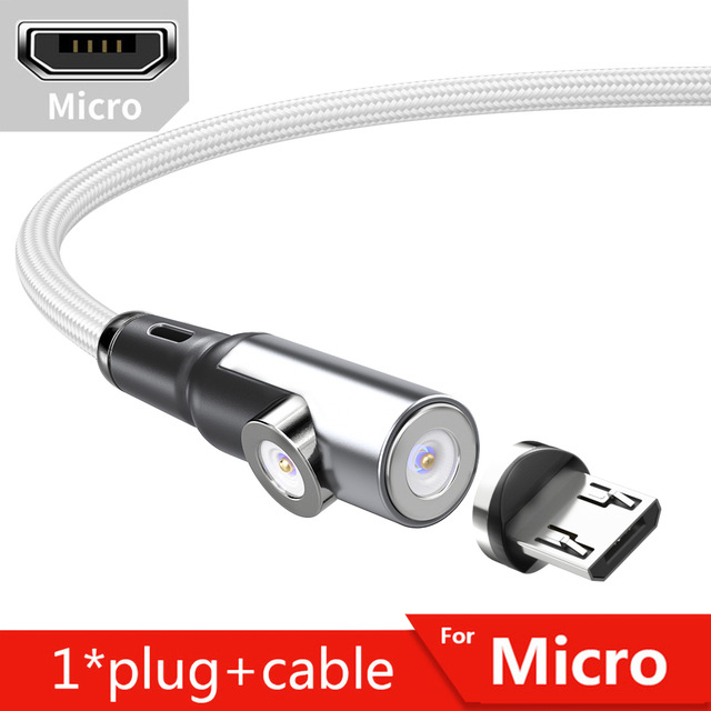 Кабель USB 2.0 Am - micro USB 1.0m (EXCCXM-CP10, 2 в 1, нейлоновая оплётка, магнитный, silver) Essager