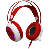 Наушники Redragon SAPPHIRE (полноразмерные закрытые, c микрофоном, игровые, 2.5m, white-red)