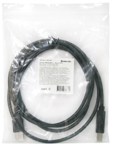 Кабель USB 2.0 Am - Bm 5.0m (USB04-17, black) Defender