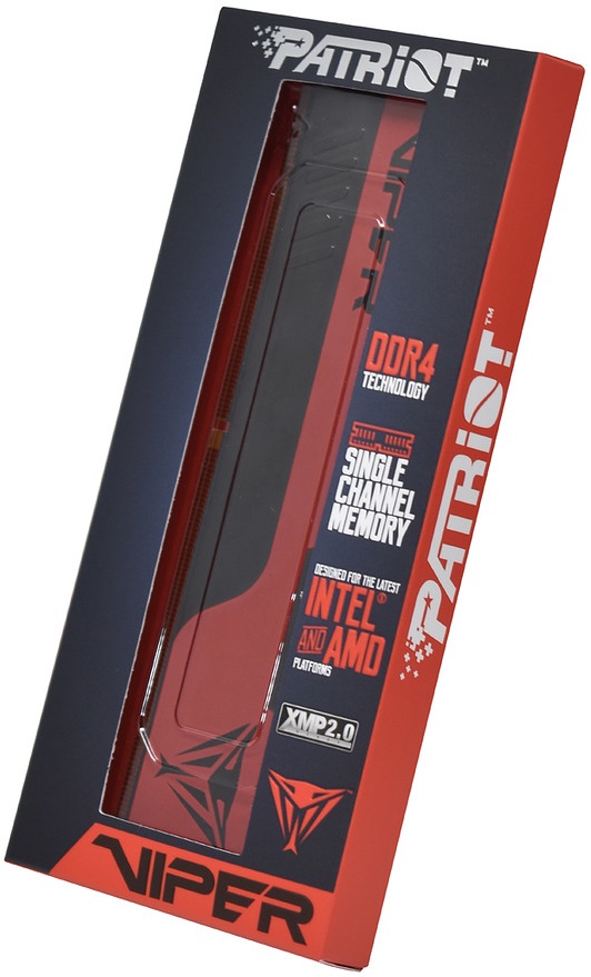 Память DDR4 8Gb PC25600, 3200MHz, Patriot (PVE248G320C8, Viper Elite II, black-red)