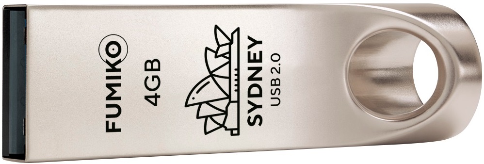 Флеш накопитель USB 2.0 4Gb FUMIKO SYDNEY (FSY-01, 30/19MB/s, silver)