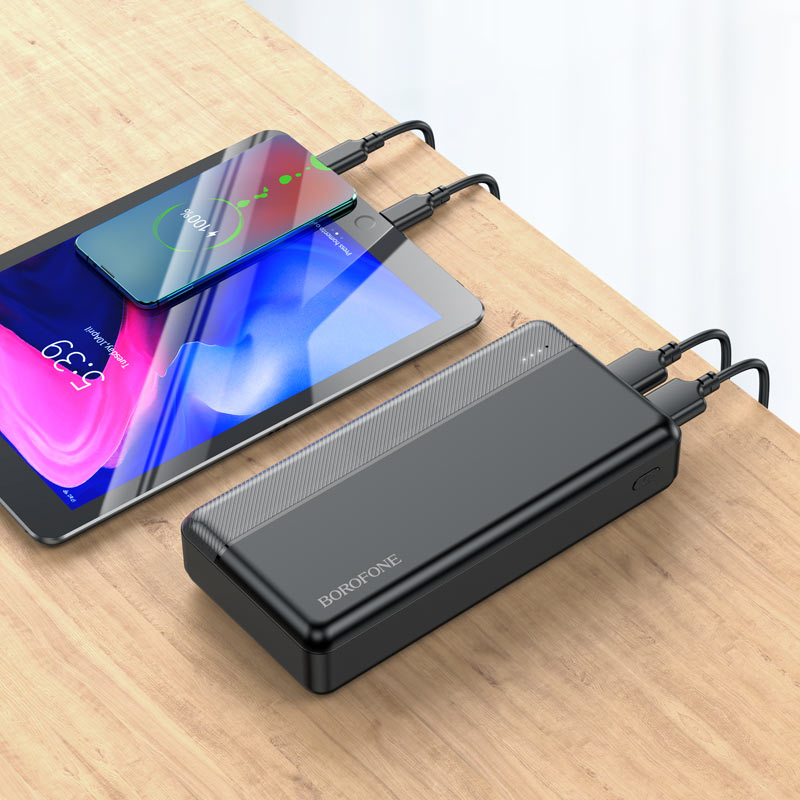 Внешний аккумулятор Borofone BJ24A (литий-полимерный, 20000mAh, 2*USB 2.1A, вход 2A, black)