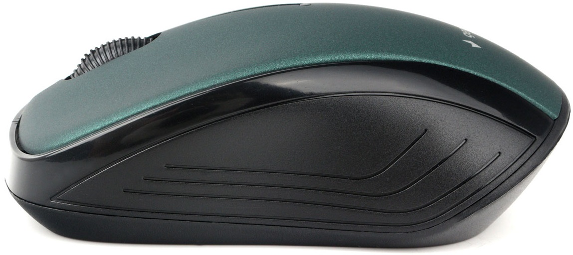 Мышь беспроводная Gembird MUSW-285 (optical, 1000dpi, 2xAAA, soft-touch, black-green)