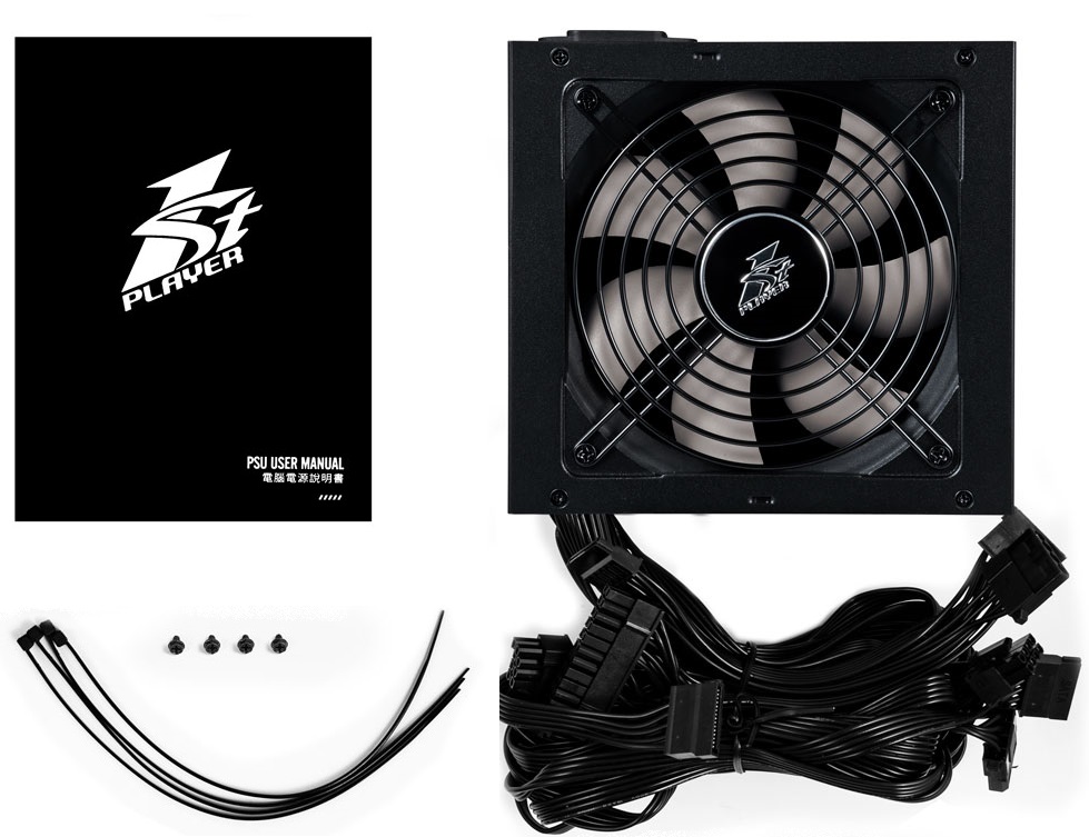 Блок питания 1STPLAYER 600W (PS-600AX, 80+ Bronze, 120mm, 20+4+4+4pin, 2*PCI-E 6+2pin, 6*SATA, 3*HDD) RTL
