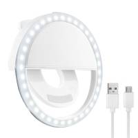 Подсветка для селфи (светодиодная, 3 режима, 2xAAA (нет в комплекте), white)