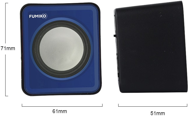 Колонки FUMIKO CAMPUS (1W, USB, black-blue)