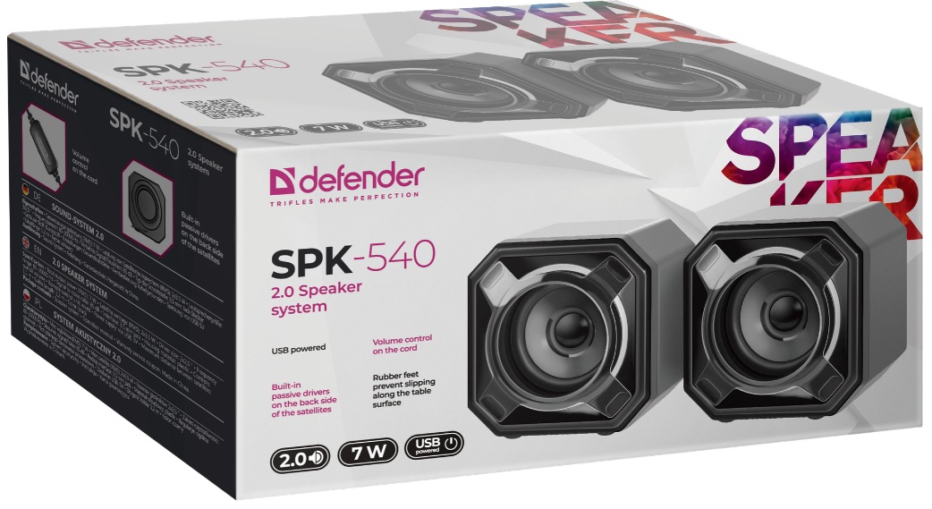 Колонки Defender SPK-540 (7W, USB, black)