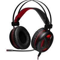 Наушники Redragon MINOS (полноразмерные закрытые, подключение по USB, c микрофоном, игровые, виртуальный объёмный звук 7.1, 2m, black-red)