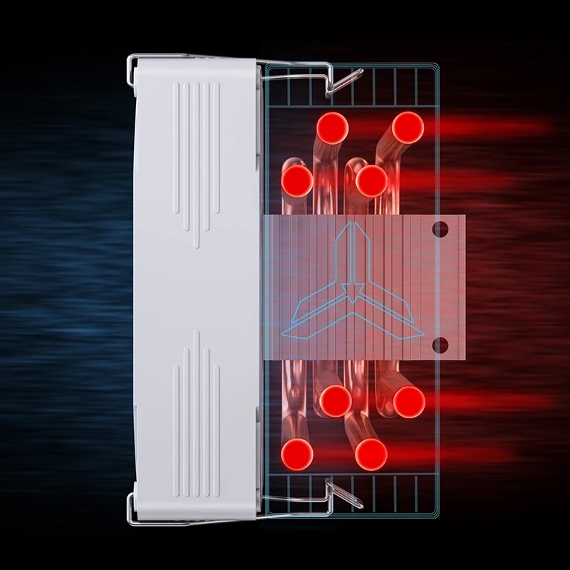 Вентилятор JONSBO CR-1300 EVO Color (1150/1151/1155/1156/1200/1700/AM4/AM5, 90mm, Al, 800-2000rpm, <28dBa, 4 тепловые трубки, DTH, 4pin, 130W, rainbow LED, white) RTL