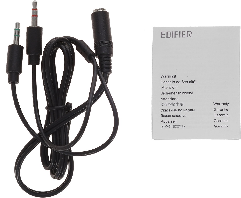 Наушники Edifier K550 (накладные открытые, для мобильных устройств, с микрофоном, регулятор, 2m, black)