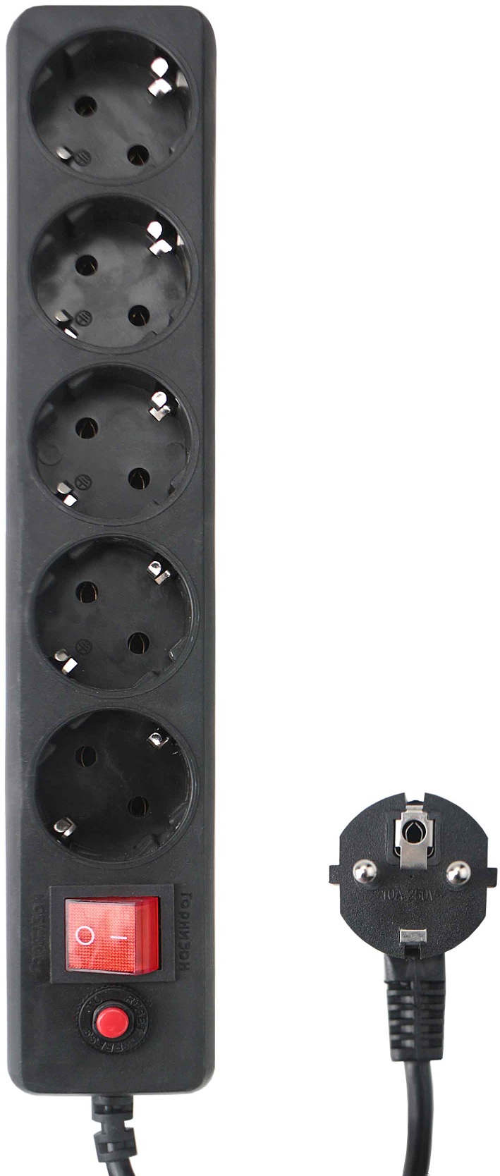 Сетевой фильтр Гарнизон (EHLB-2, 5 розеток, 3 метра, 10A, black) OEM