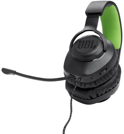 Наушники JBL QUANTUM 100X Console (полноразмерные закрытые, с микрофоном, регулятор, 1.2m, игровые, black-green)