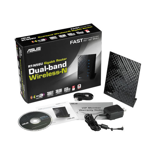 Роутер ASUS RT-N56U (300Mbps, 2.4/5GHz, 4 ports, 1000Mbps, 3 внутренние антенны до 5dBi, 2*USB, USB Printer/FTP Server, black)