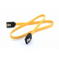 Кабель интерфесный SATA, 0.4m (защёлки, yellow)