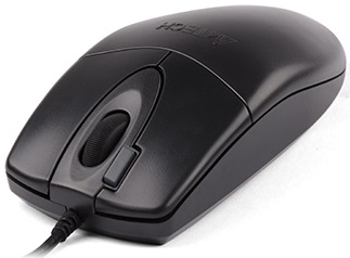 Мышь A4Tech OP-620DS (USB, optical, 1200dpi, бесшумный клик, black)