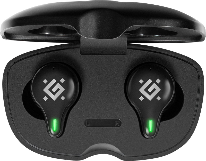Гарнитура Defender CyberDots 250 (затычки, беспроводная, Bluetooth 5.0, с микрофоном, Type-C, до 4 часов работы от батареи, black)