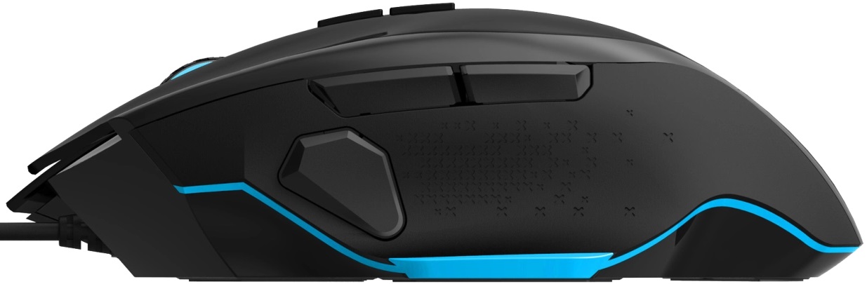 Мышь Acer OMW123 (USB, optical, 6400dpi, игровая, RGB подсветка, 1.8m, soft-touch, black)
