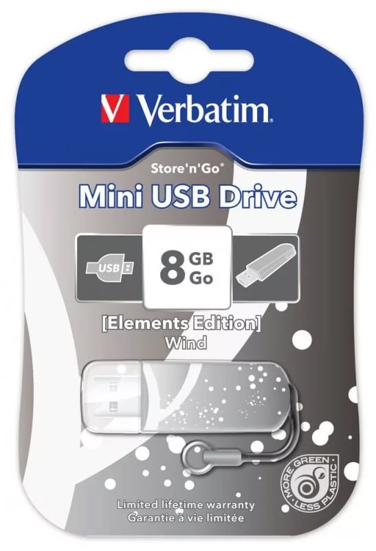 Флеш накопитель USB 2.0 8Gb Verbatim Store n Go Mini Elements Edition (98161, wind)