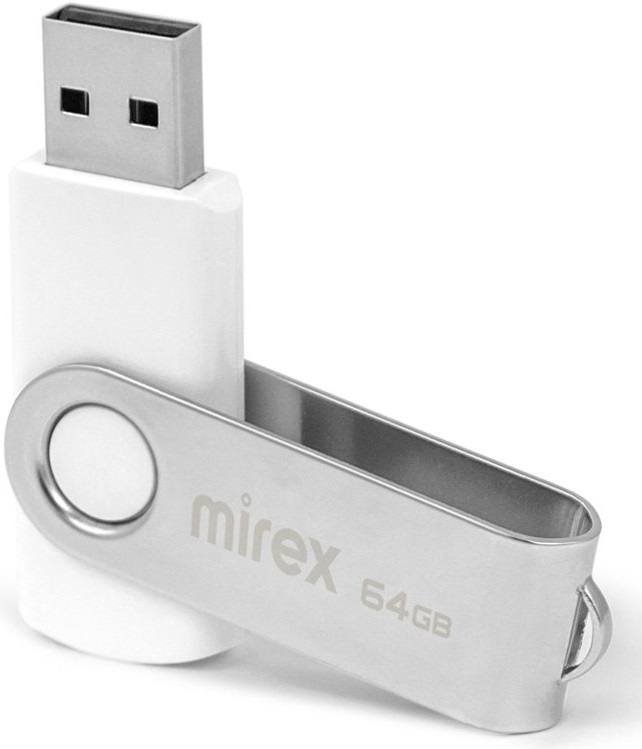 Флеш накопитель USB 2.0 64Gb Mirex Swivel (white)