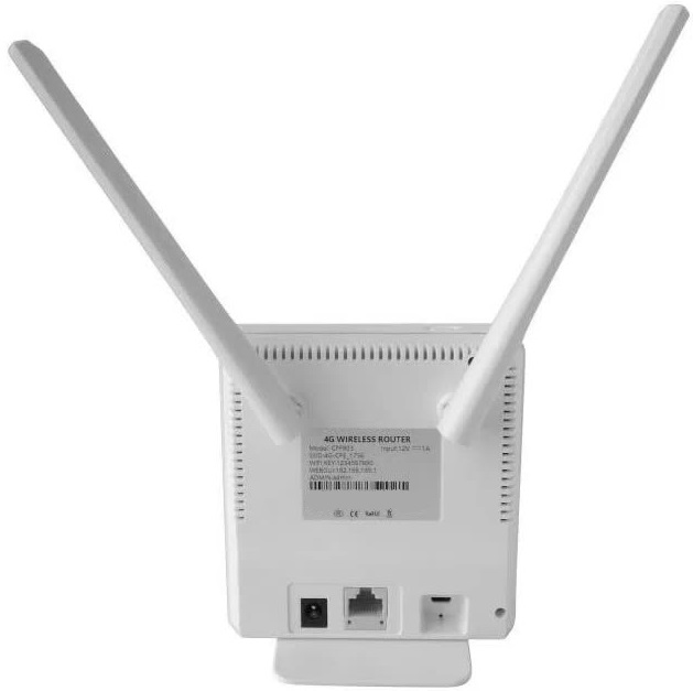 Роутер TianJie CPE903-3 (150Mbps, 2.4GHz, 1 port, 2 внешние несъёмные антенны, питание 12V DC / USB Type-C, 4G LTE, Micro SIM, white)