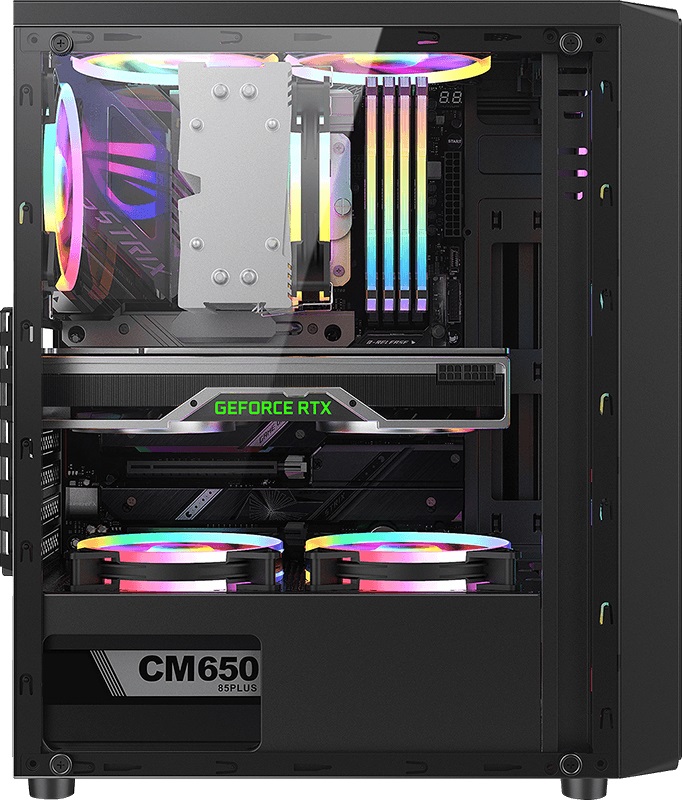 Корпус Formula Mana (без БП, ATX, USB3.0, 4x rainbow LED Fan, black)