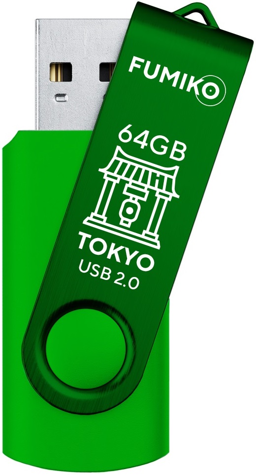 Флеш накопитель USB 2.0 64Gb FUMIKO TOKYO (FTO-20, 30MB/s, green)