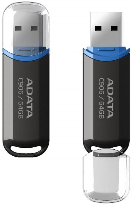 Флеш накопитель USB 2.0 64Gb ADATA C906 (AC906-64G-RBK, black)