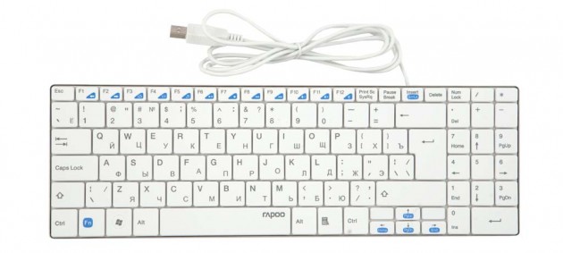 Клавиатура Rapoo N7200 (USB, ультратонкая, мультимедийная, white)